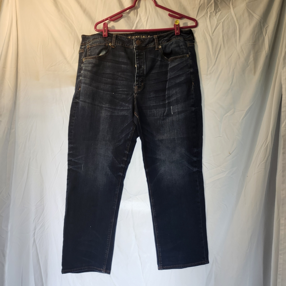 American Eagle Outfitters Women's Dark Blue Straight Jeans